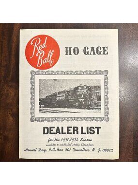 Rare Vintage Red Ball HO Gage Dealer List 1971-1972 Train Catalog